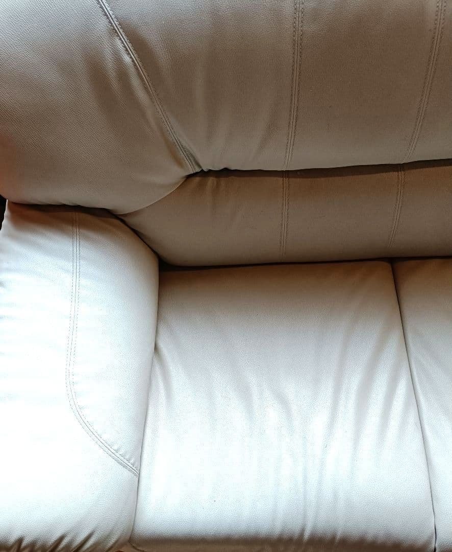 【パパイア】二人掛けソファ アイボリー 合皮