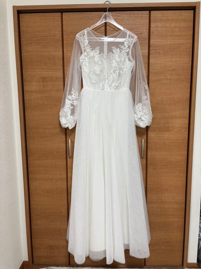 ホワイト 刺繍　ウェディングドレス　ドレセル　No.3176 前撮り 結婚式