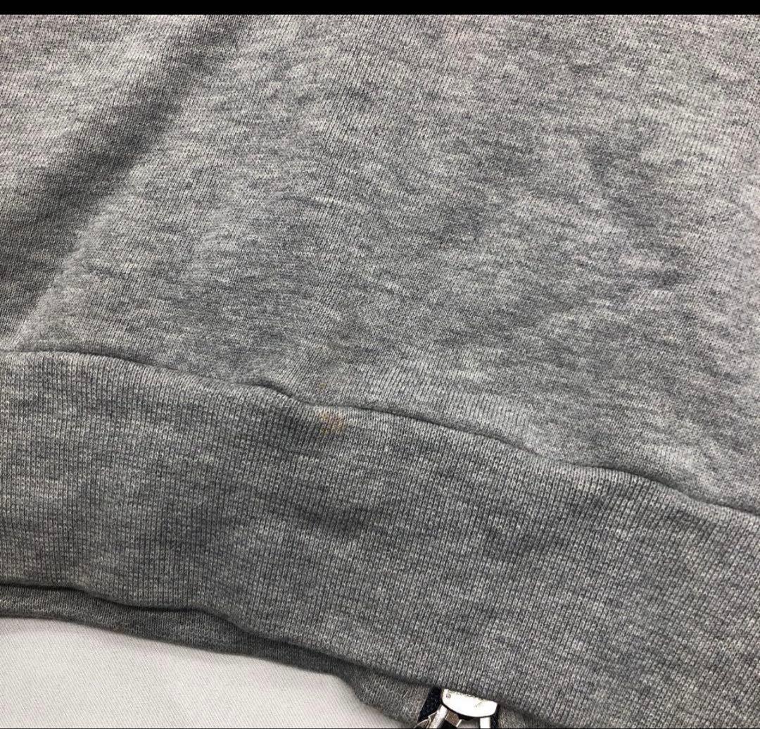 バルマン　ライオンパッチ　マルチジップノースリーブパーカー　ワッペン　グレー