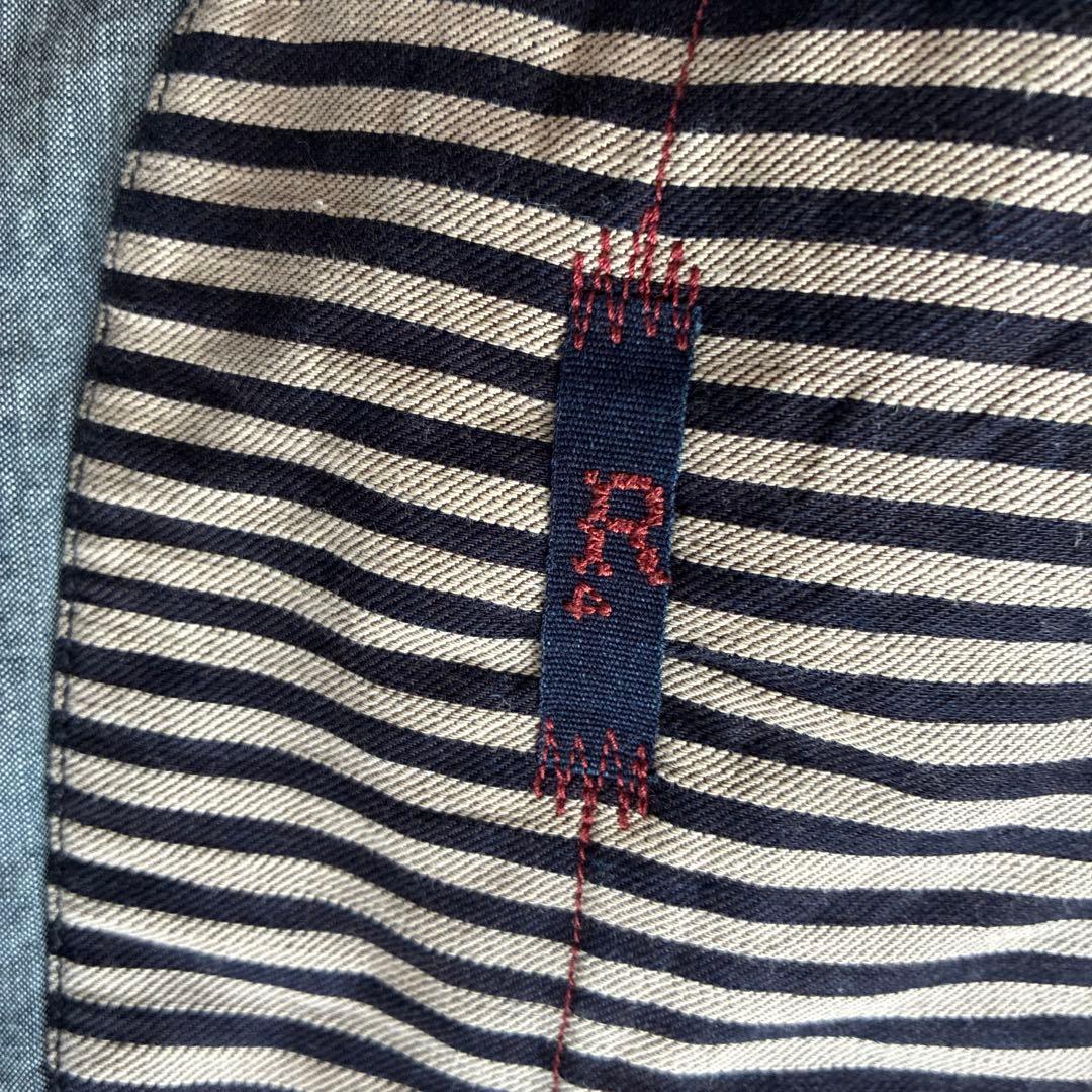 45rpm ストライプ ダウンベスト コーデュロイ襟