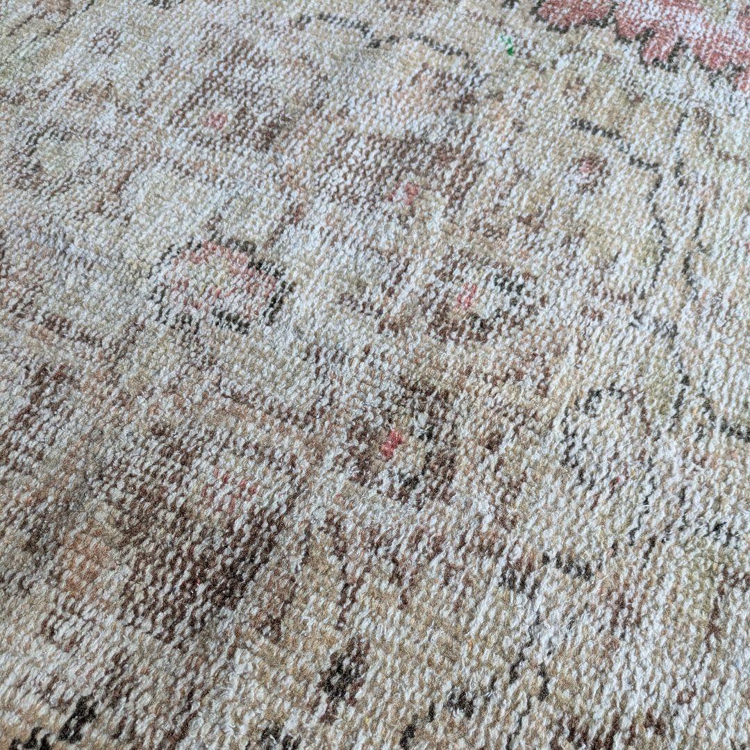 101×218 かすれた赤のトルコヴィンテージラグ