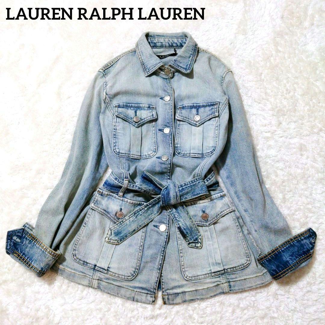 ローレンラルフローレン　デニムジャケット　ベルト　シルバーボタン　ロゴ　S〜M