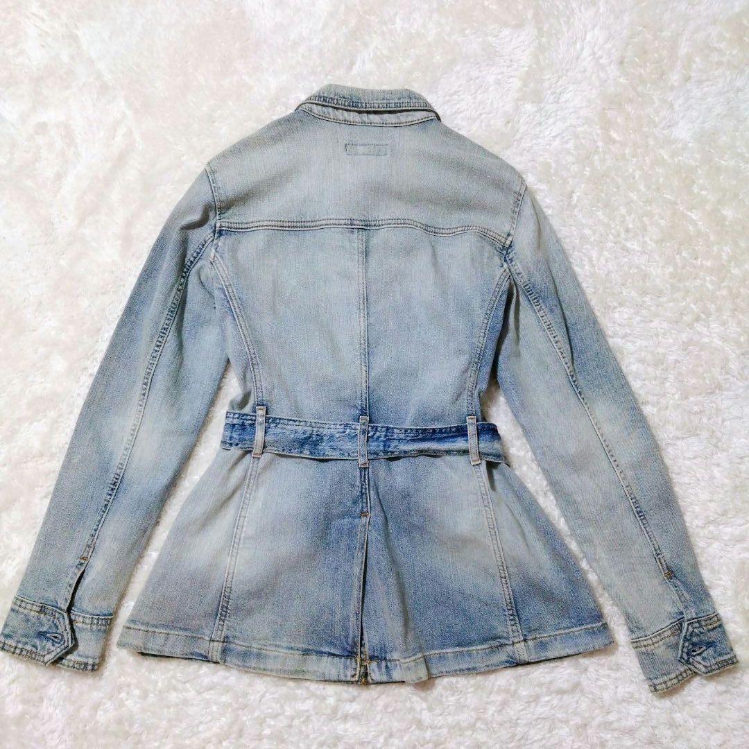 ローレンラルフローレン　デニムジャケット　ベルト　シルバーボタン　ロゴ　S〜M