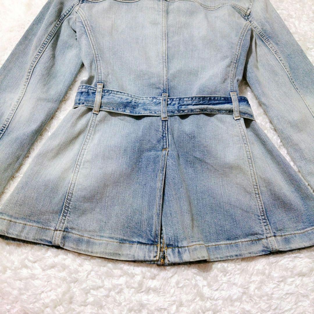 ローレンラルフローレン　デニムジャケット　ベルト　シルバーボタン　ロゴ　S〜M