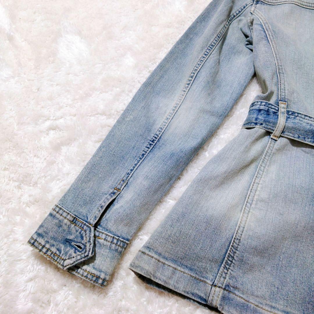 ローレンラルフローレン　デニムジャケット　ベルト　シルバーボタン　ロゴ　S〜M