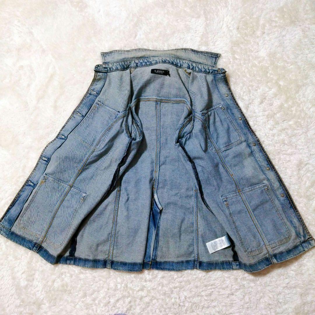 ローレンラルフローレン　デニムジャケット　ベルト　シルバーボタン　ロゴ　S〜M