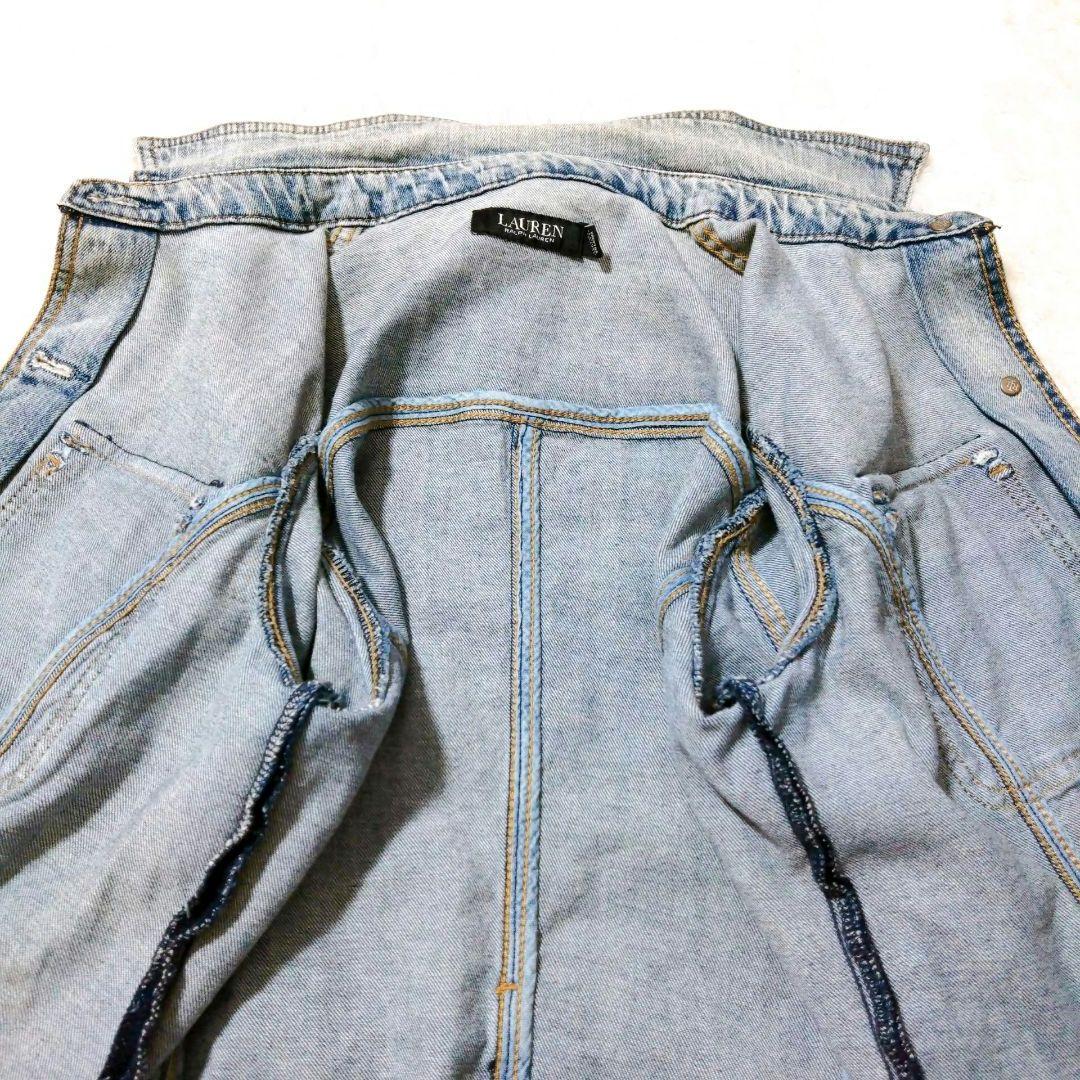 ローレンラルフローレン　デニムジャケット　ベルト　シルバーボタン　ロゴ　S〜M