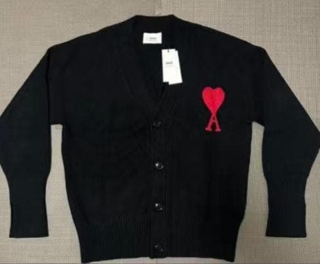 AMI PARIS アミパリスロゴウールカーディガン 男女兼用 S