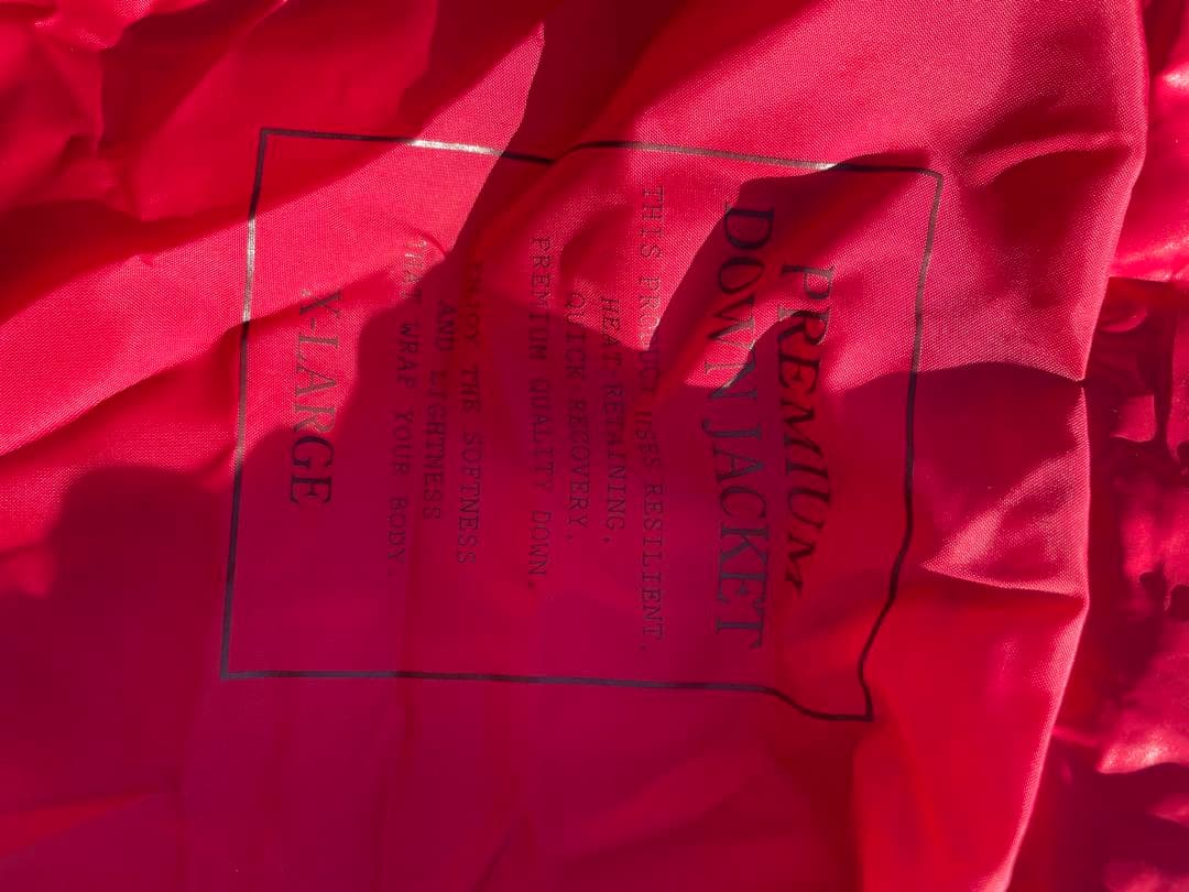 オールドユニクロ　ファー、フード取り外し可　短丈　ダウンジャケット　レッド　光沢