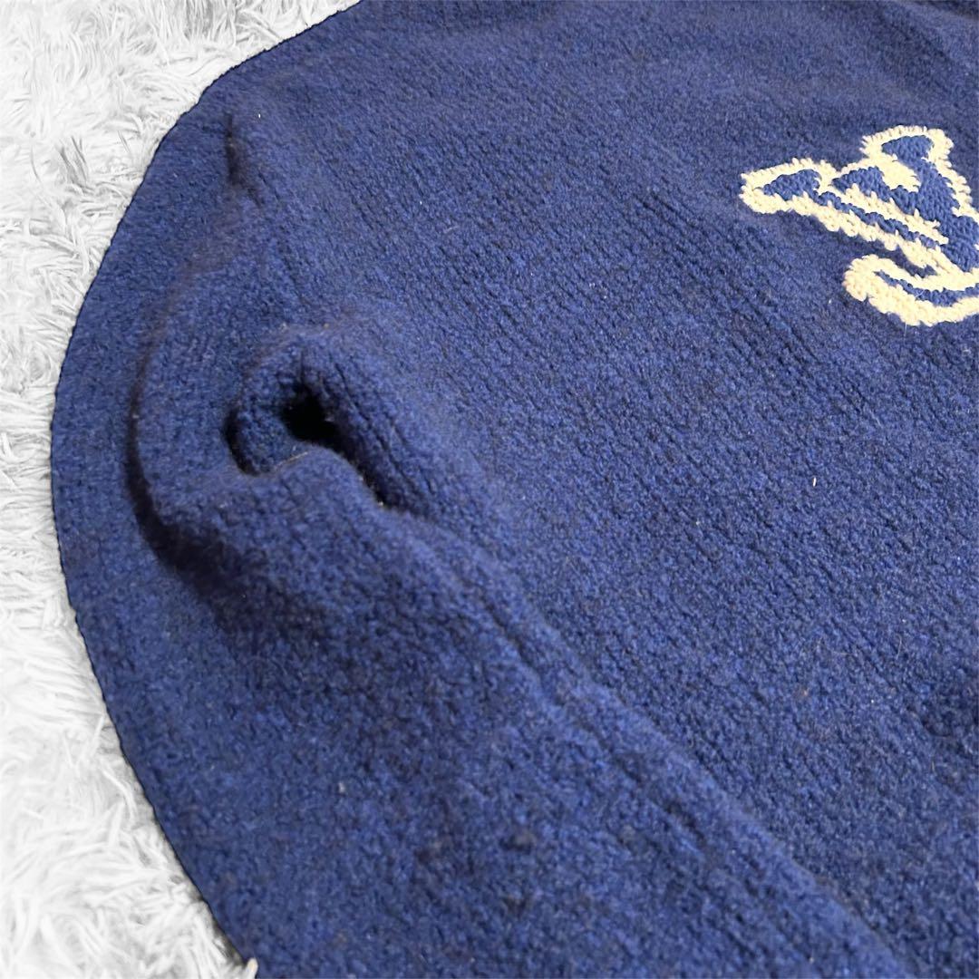 【美品】ルイヴィトン LVインタルシアクルーネックニット セーター ブルー