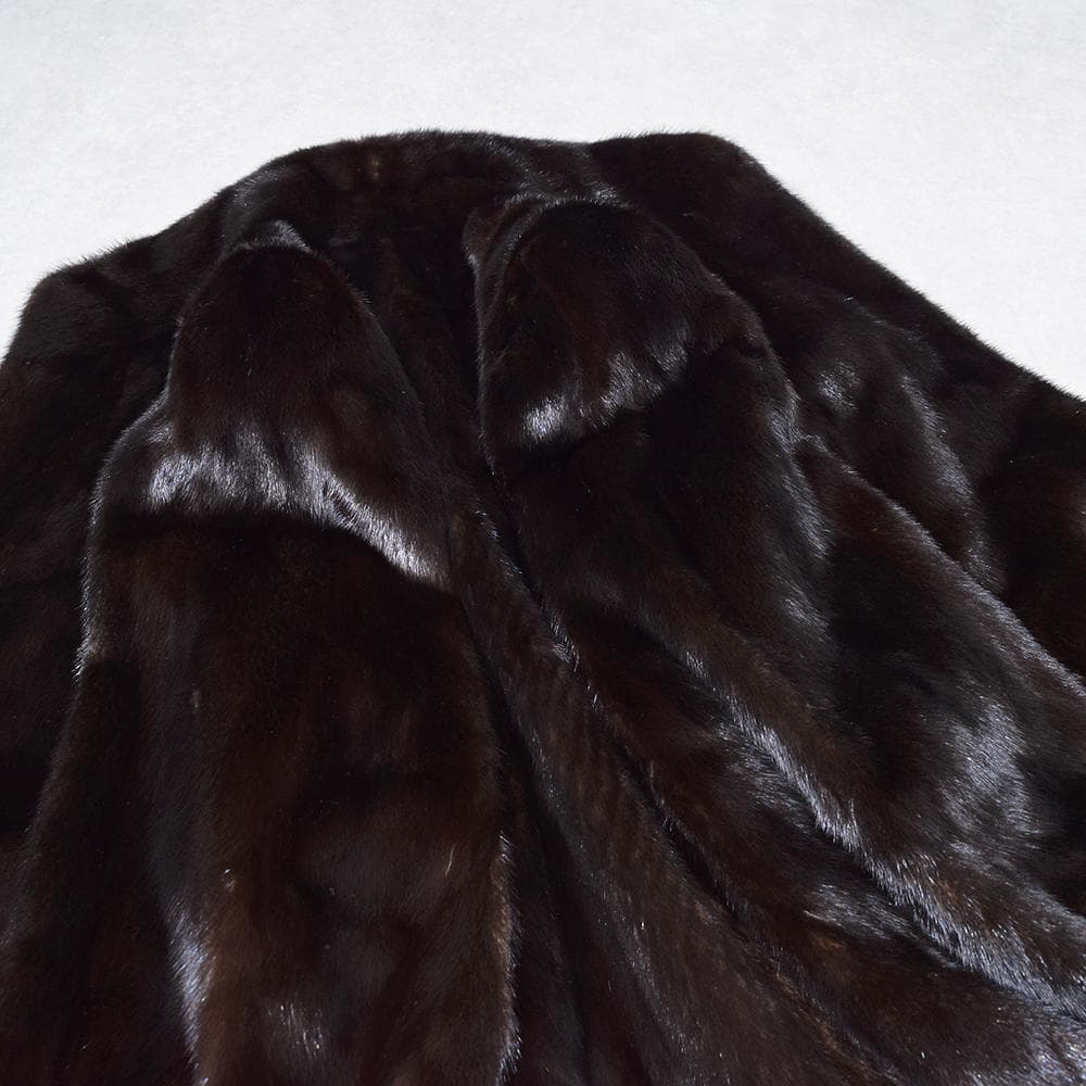 Black Jewel ダークミンク 毛皮コート セミロング 13　着丈80cm