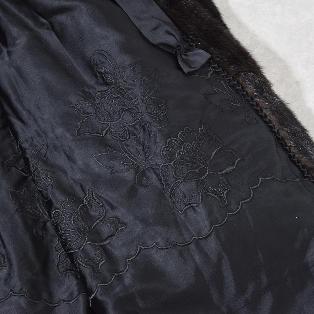 Black Jewel ダークミンク 毛皮コート セミロング 13　着丈80cm