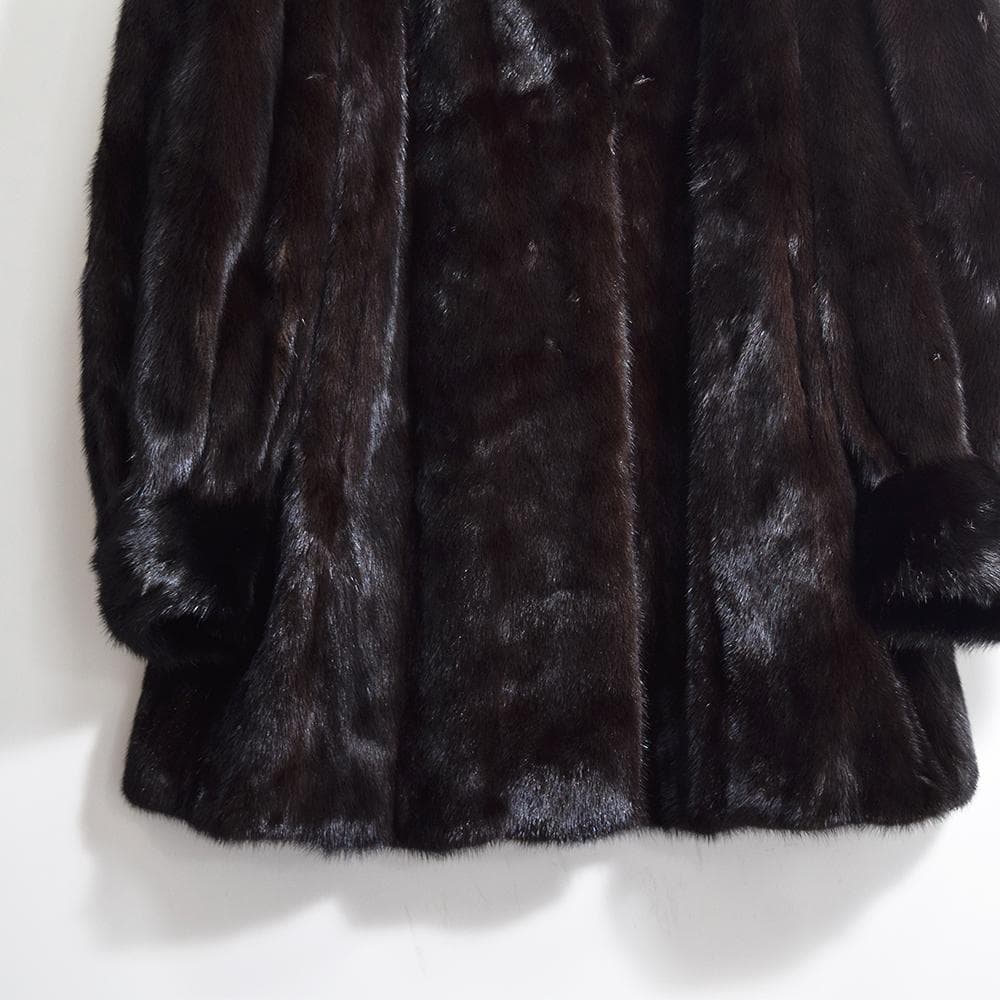 Black Jewel ダークミンク 毛皮コート セミロング 13　着丈80cm