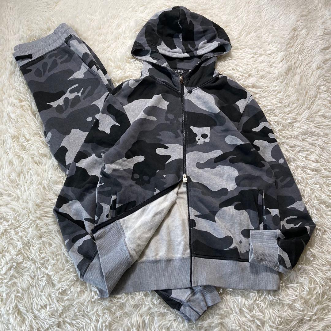 極美品 ハイドロゲン カモフラ スウェットセットアップ スカル 2XL