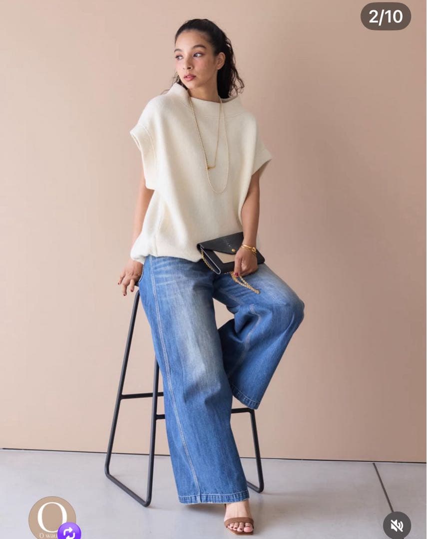 オアーノ Owauno ニットベスト ホワイトM