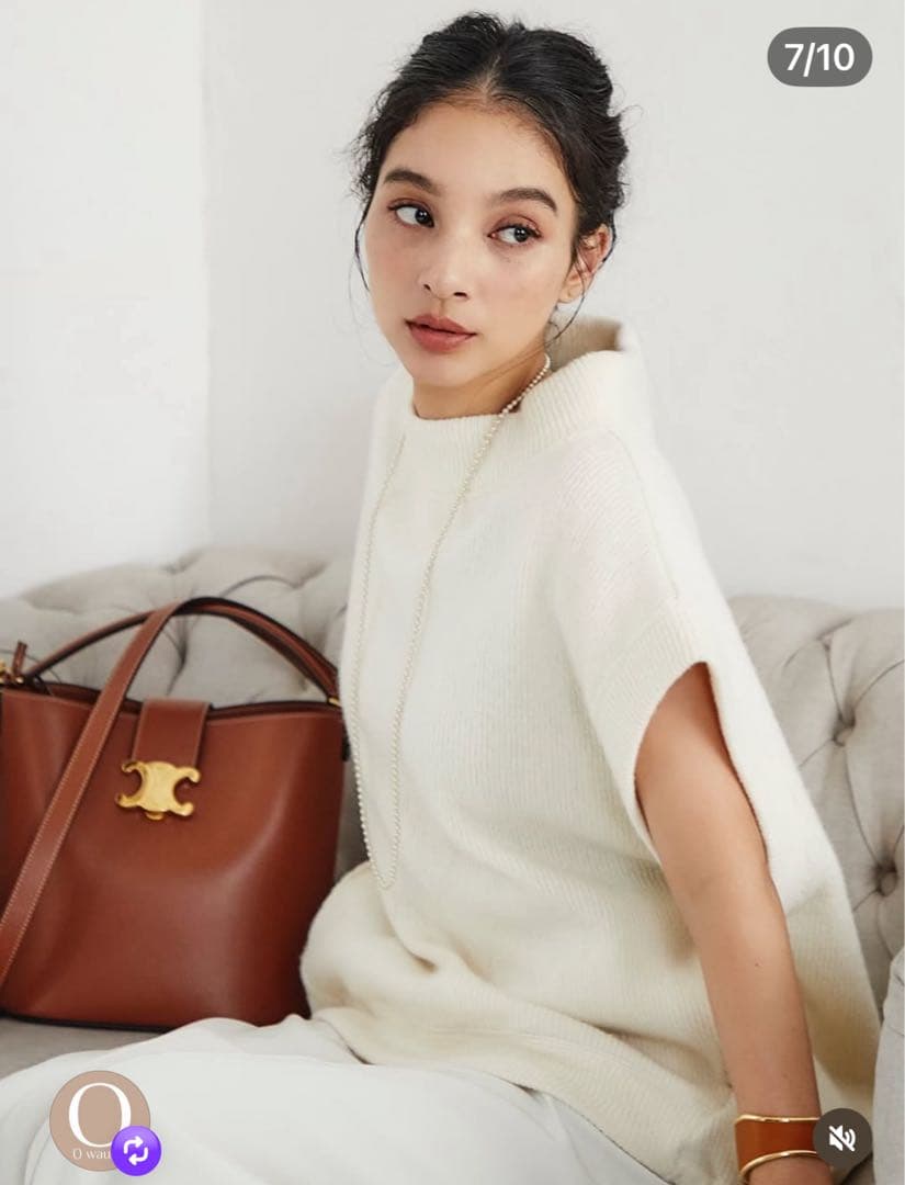 オアーノ Owauno ニットベスト ホワイトM