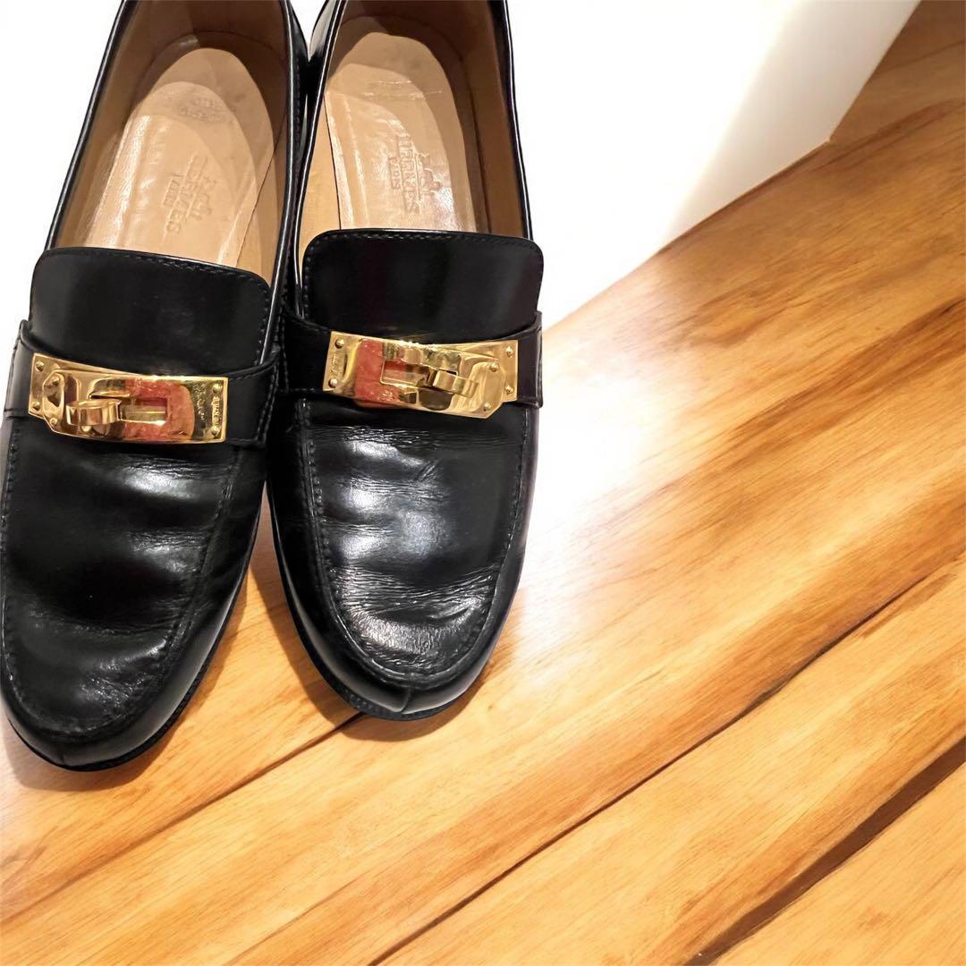 エルメス　HERMES ケリーローファー　ケリー　モカシン　Hマーク