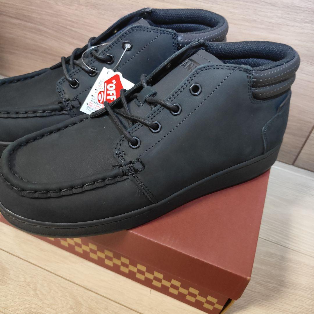 新品未使用27.0cm VANS 本革スニーカーブーツ モカシンMIDカット黒