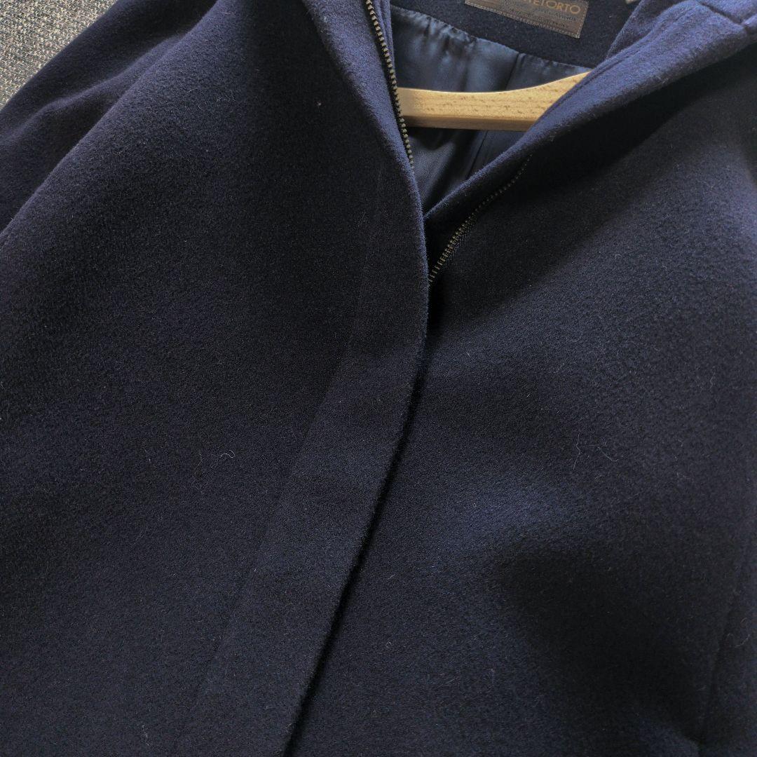 イネド　近年モデル　イタリア製生地　フーデットコート　美シルエット　ミドル丈