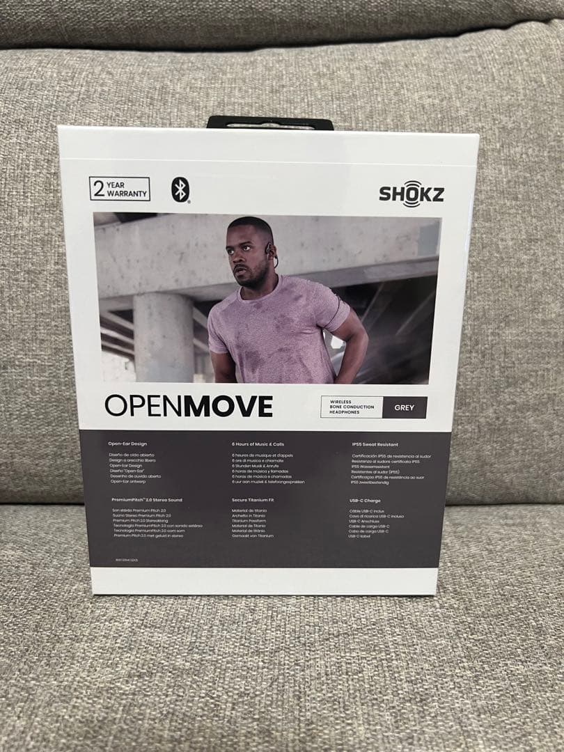 SHOKZ OPENMOVE 骨伝導イヤホン グレー