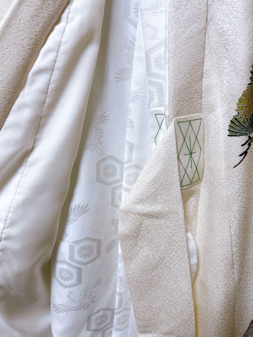 豪華逸品♡産着　掛け着　熨斗目　男の子　お宮参り　鷹　白系