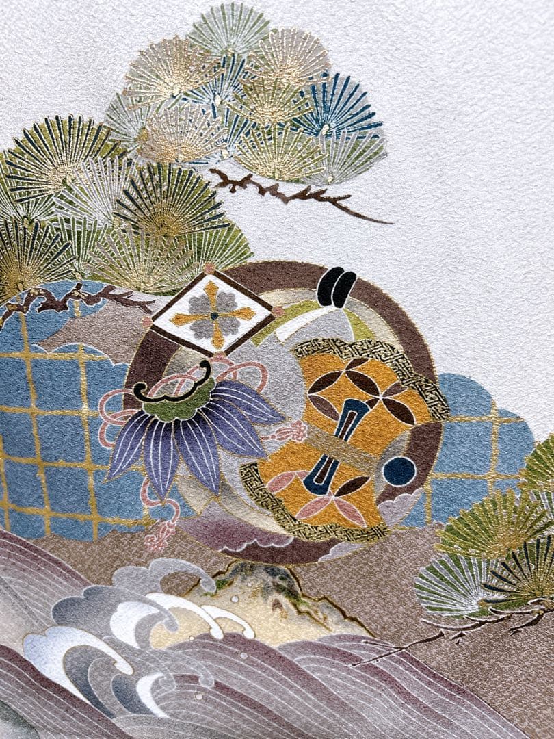 豪華逸品♡産着　掛け着　熨斗目　男の子　お宮参り　鷹　白系