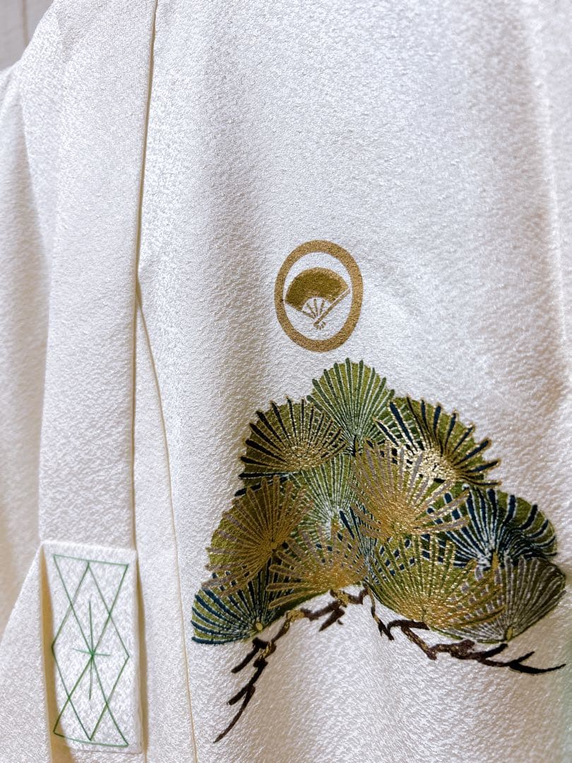 豪華逸品♡産着　掛け着　熨斗目　男の子　お宮参り　鷹　白系