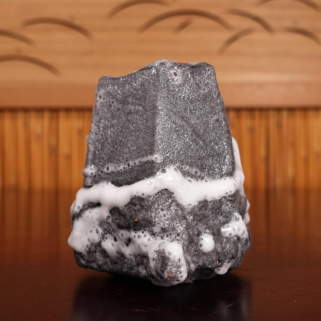 市川透 秀逸作 黒揚ぐい呑 酒呑 共箱