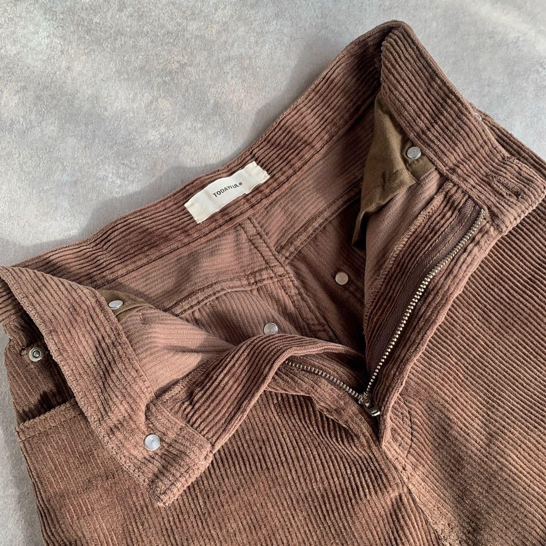 TODAYFUL コーデュロイ ストレートパンツ ブラウン 36