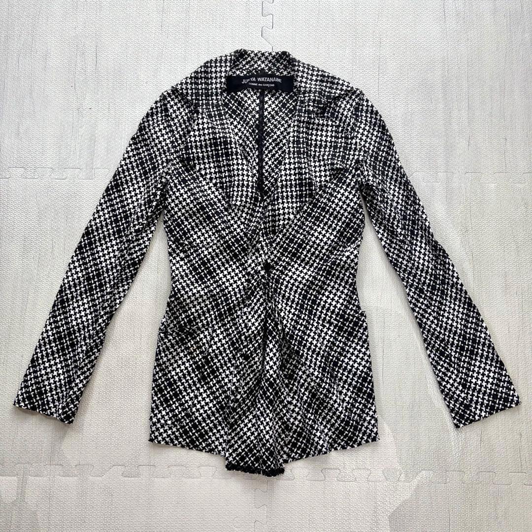ジュンヤワタナベ コムデギャルソン ジャケット ツイード 総柄 薄手 チェック