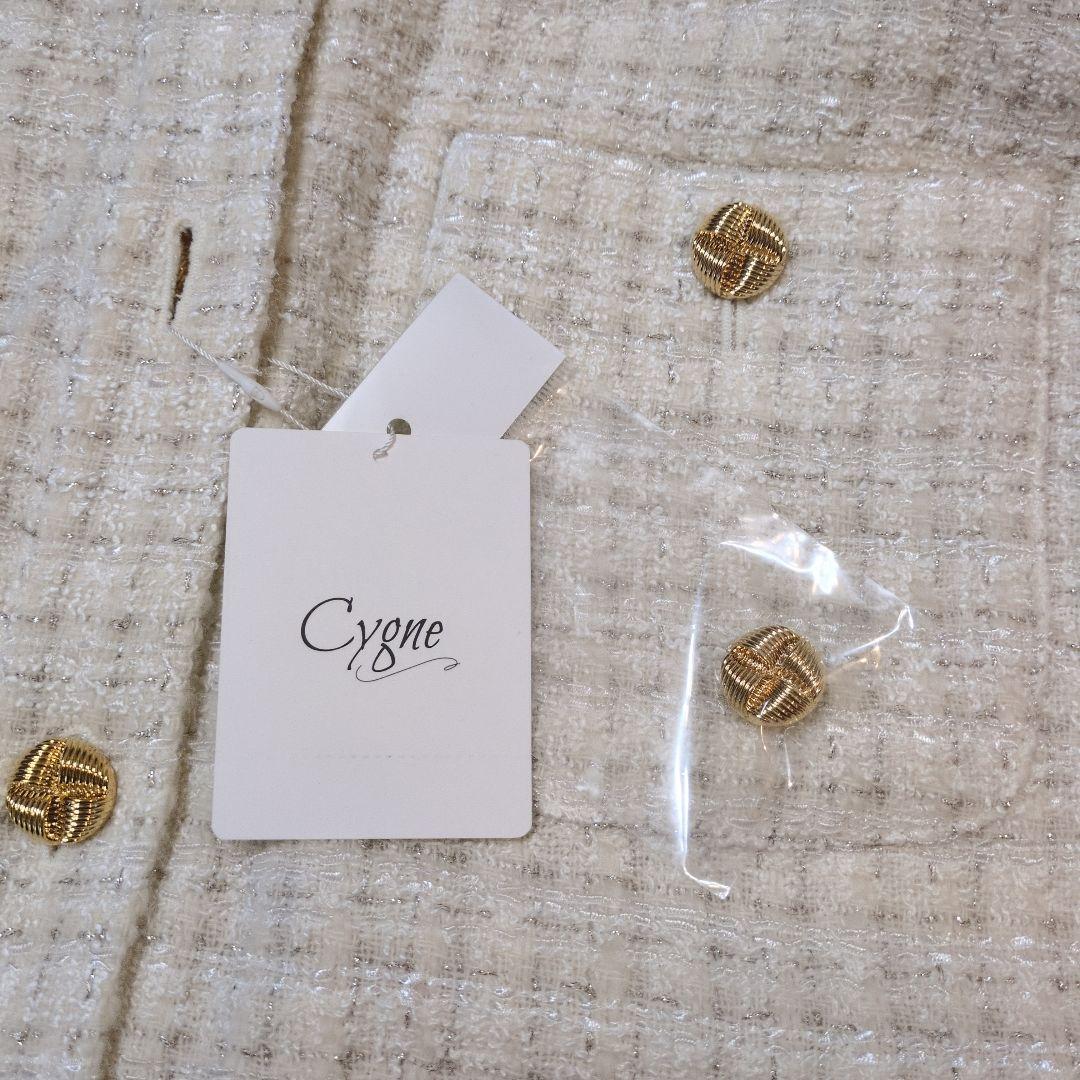 Cygne ツイードジレAbelホワイトSize2