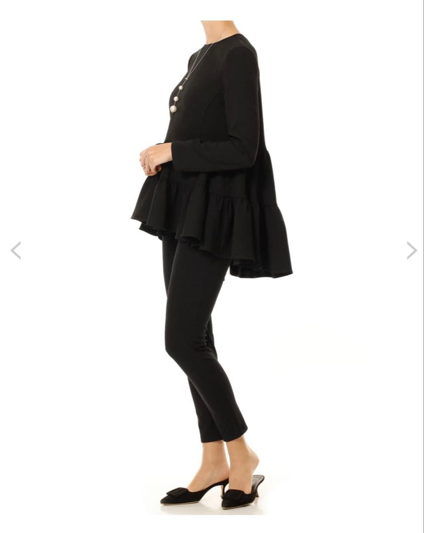 【新品未使用】アベニールエトワール　34ダブルクロスギャザー切替ブラウス