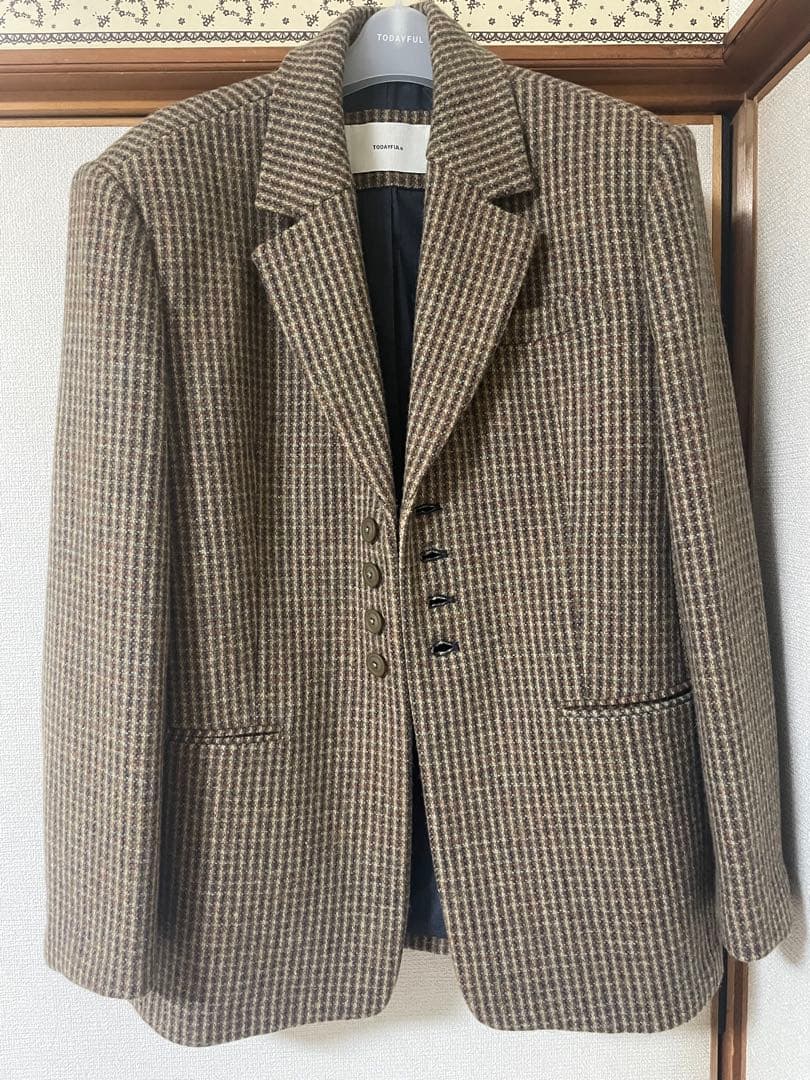 【お値下げ】todayful Wool100% Check Jacket