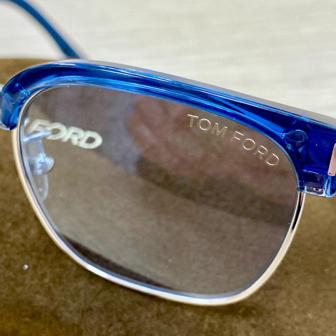 極美品 TOM FORD TF1119-D サングラス ブルー ケース付き
