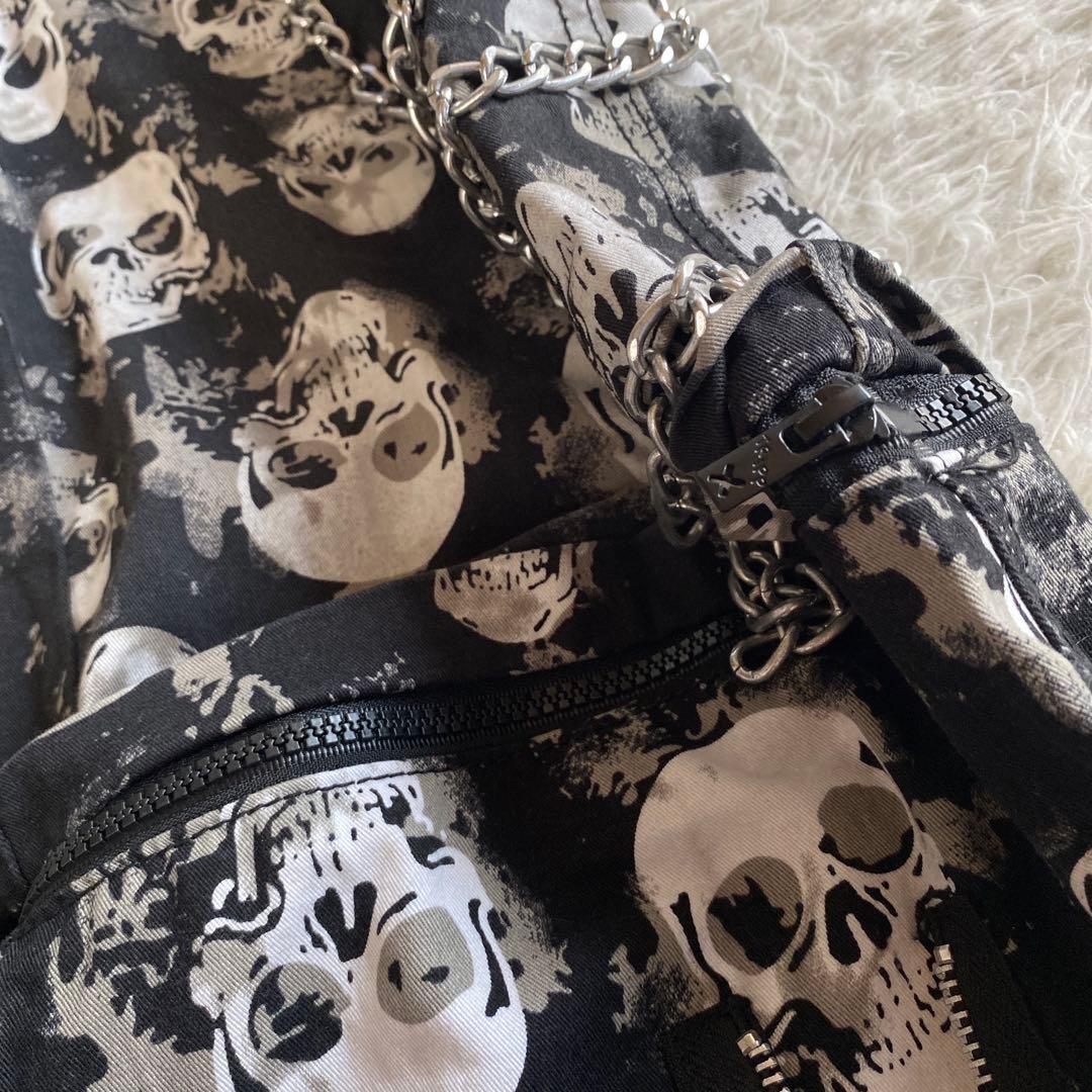 とむtrip nyc スカル パンツ　XS チェーン