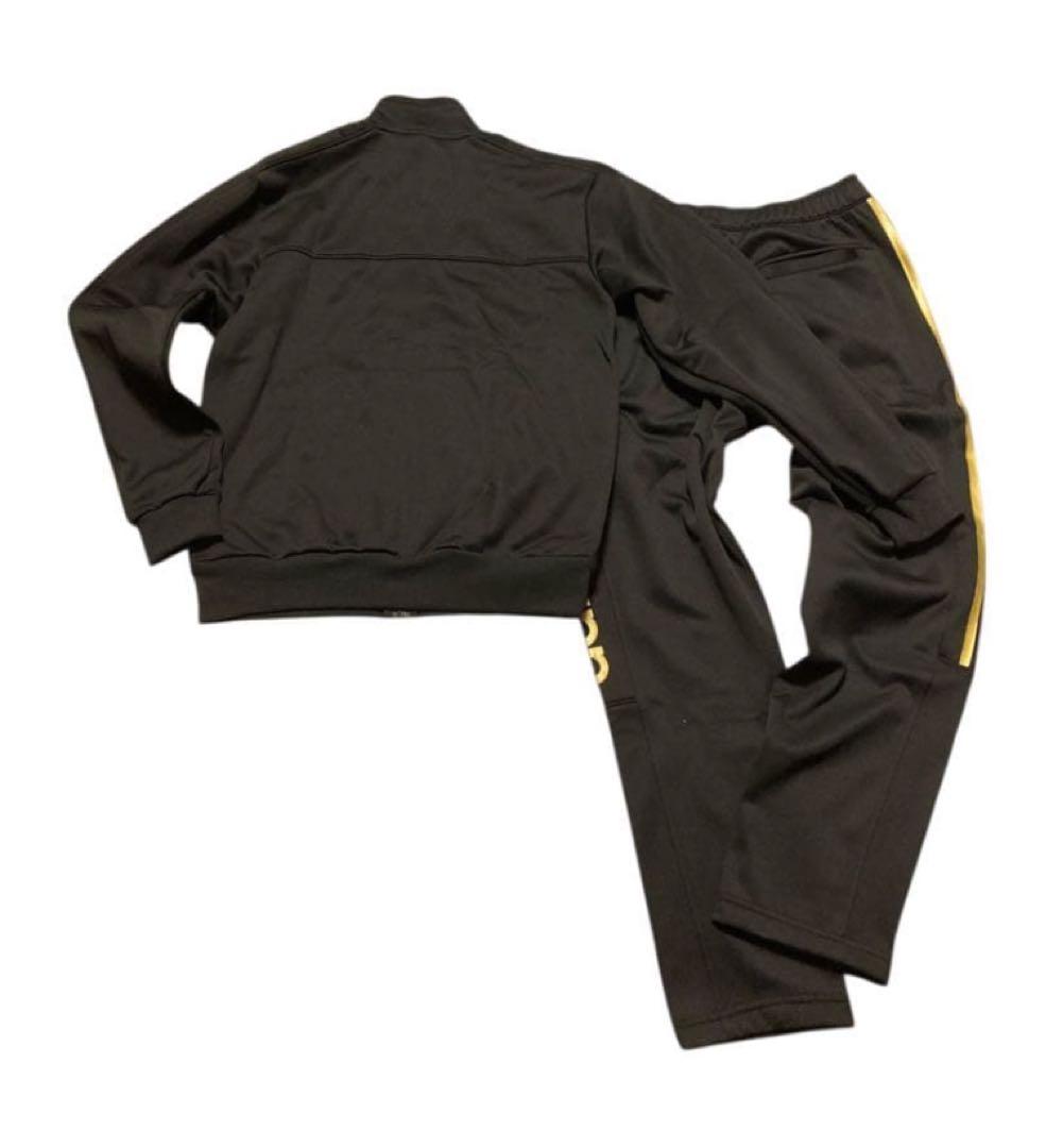 新品 adidas◆XL◆ジャージセットアップ◇ブラック ゴールド ◆裏起毛◆