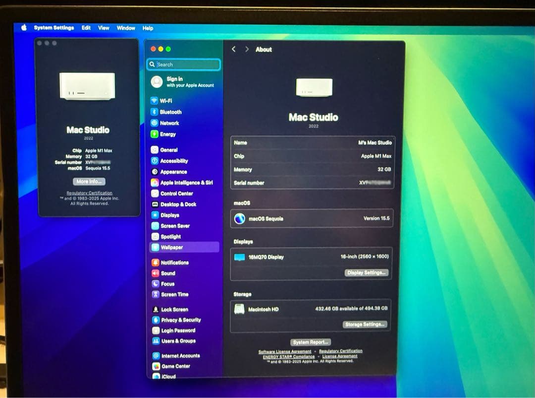 Apple Mac Studio M1 Max/32GBメモリ/512GB