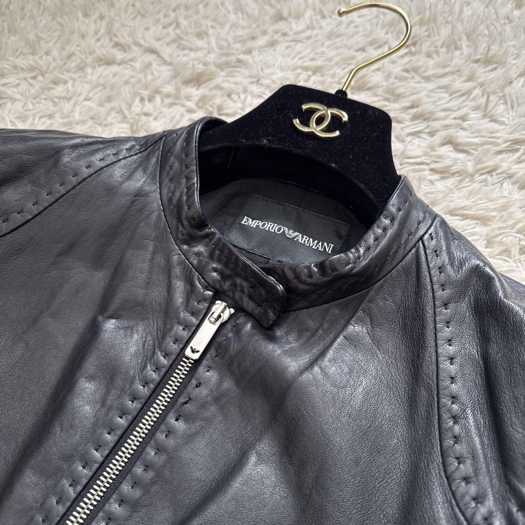 EMPORIO ARMANI エンポリオアルマーニ 本革 ライダースジャケット