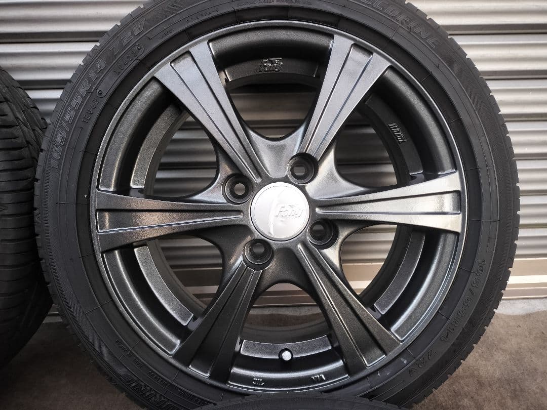 Fang 14×5.5J 4H/100 +42 165/55R14 ガンメタ塗装
