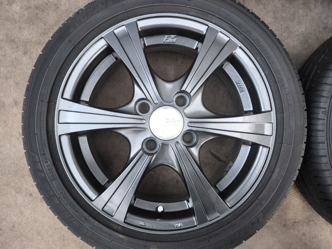 Fang 14×5.5J 4H/100 +42 165/55R14 ガンメタ塗装