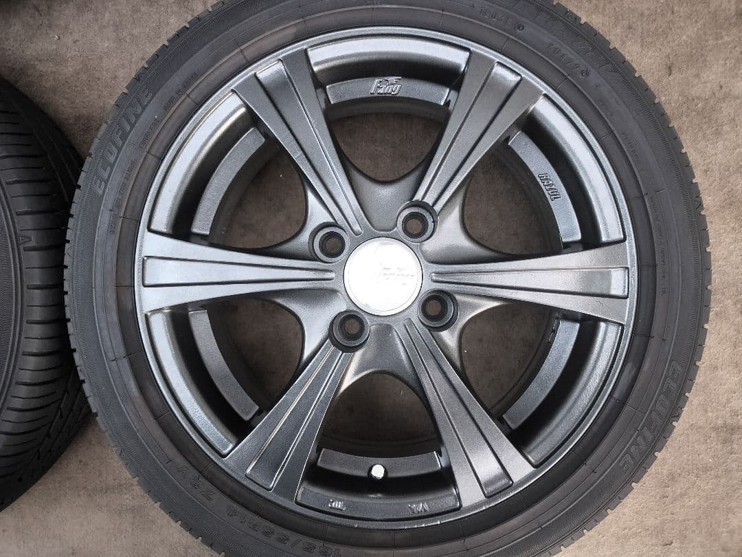 Fang 14×5.5J 4H/100 +42 165/55R14 ガンメタ塗装