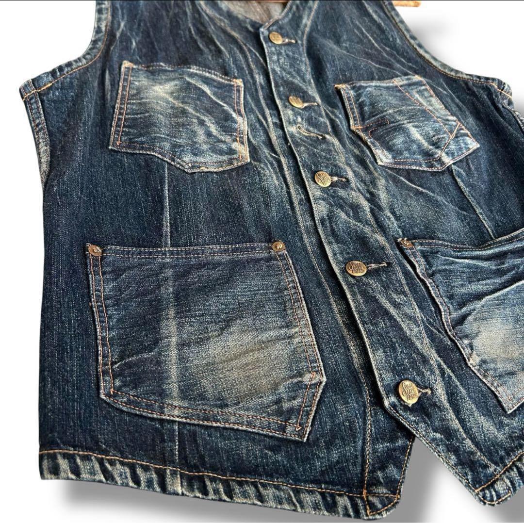 シュガーケーン　デニム　ベスト　ジレ　レイルウェイズ　40