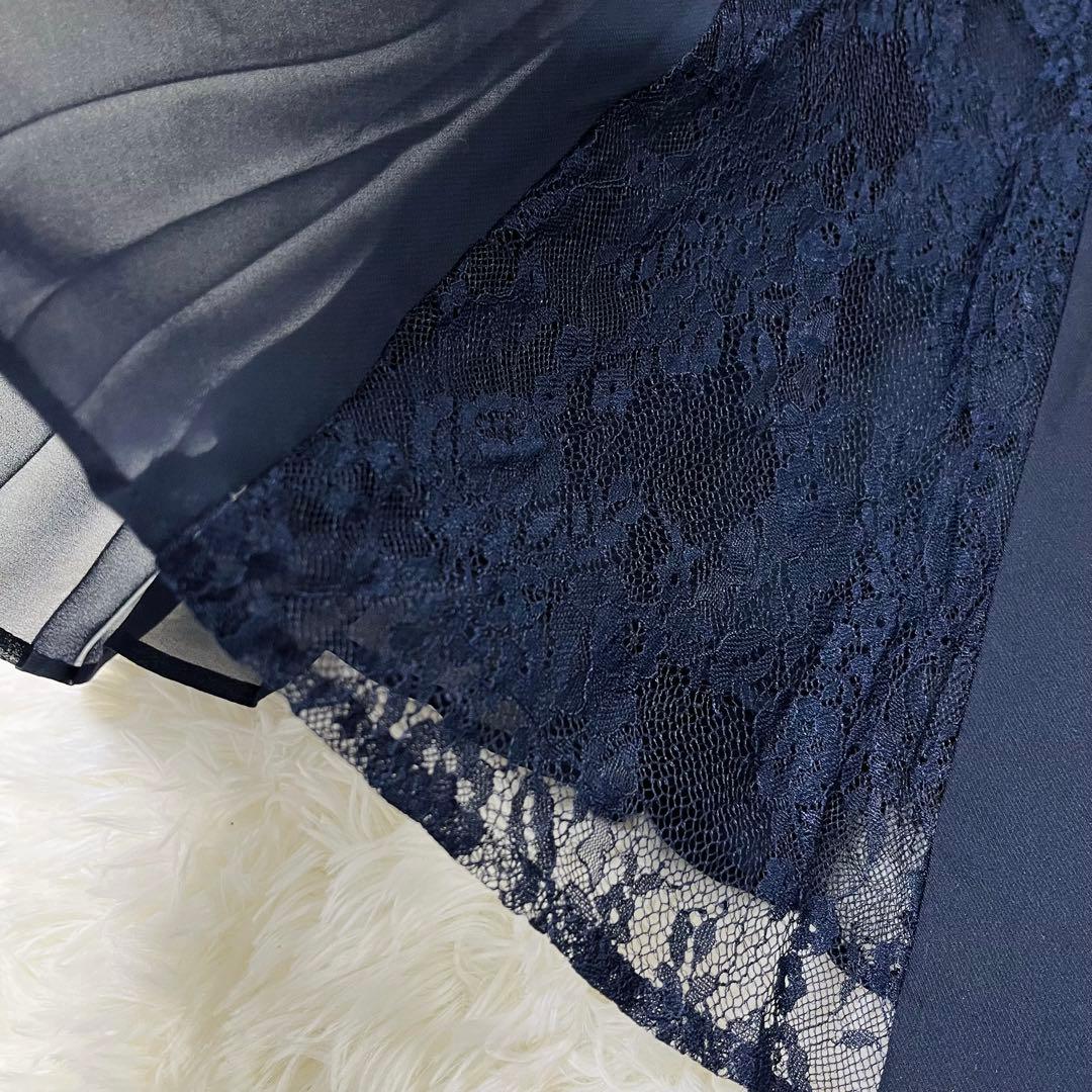 ローズティアラ レース プリーツ切替 ベルト トレンチ風 ロングワンピース 42