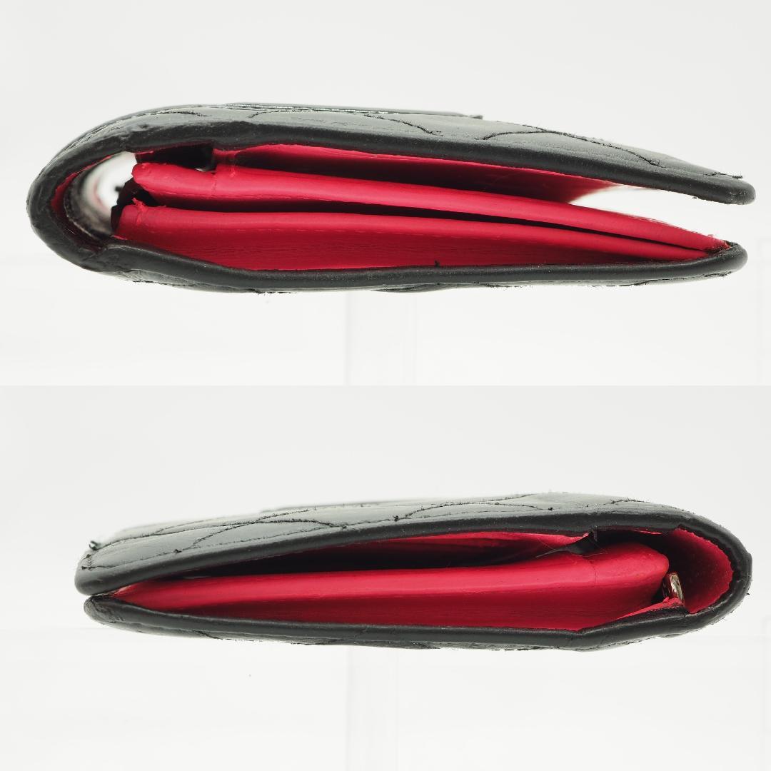 【美品】CHANEL シャネル カンボンライン 長財布 黒×ピンク