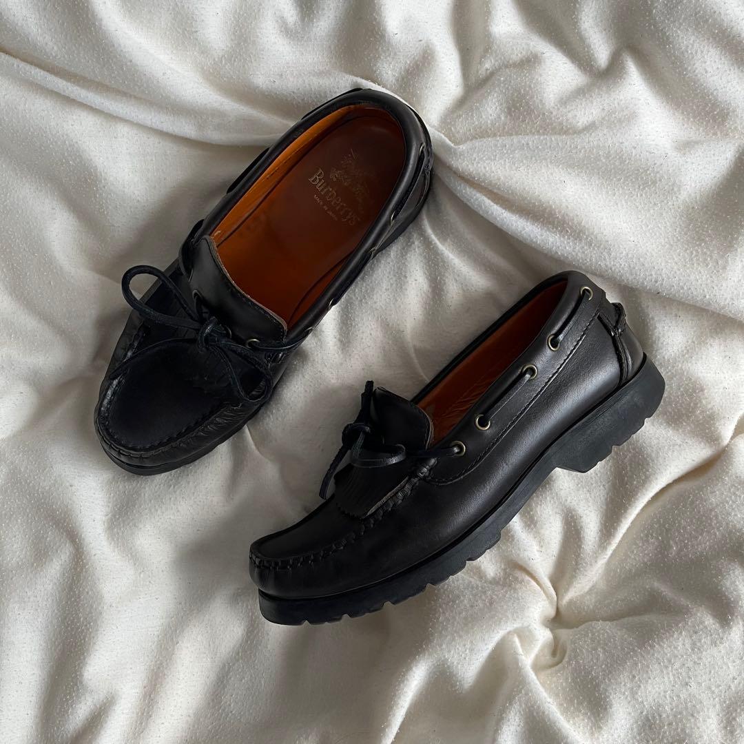も*あ様 Burberry タッセルローファー レザー ブラック 厚底 26cm