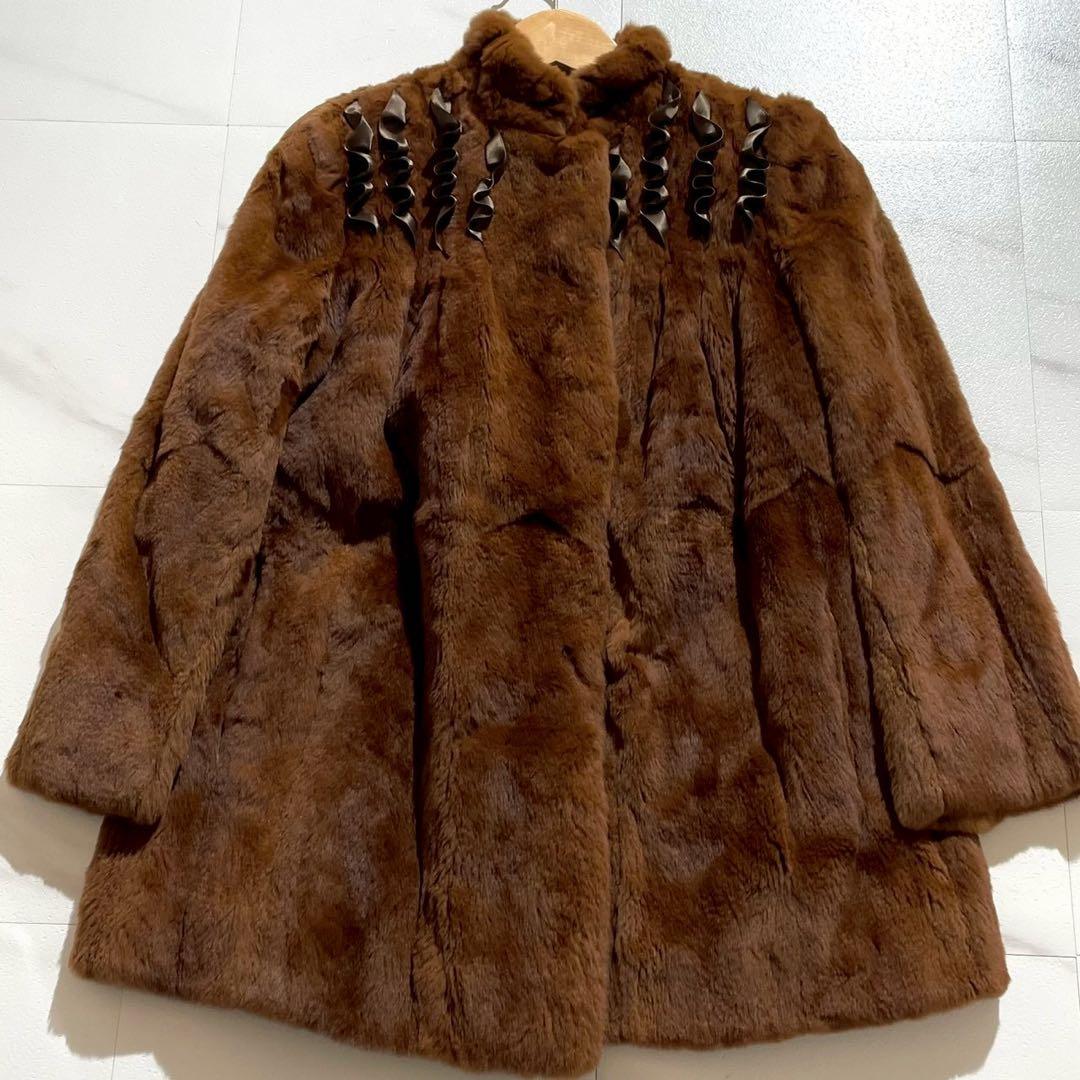 希少デザイン✨ EMBA カラーミンク シェアード ブラウン ファーコート