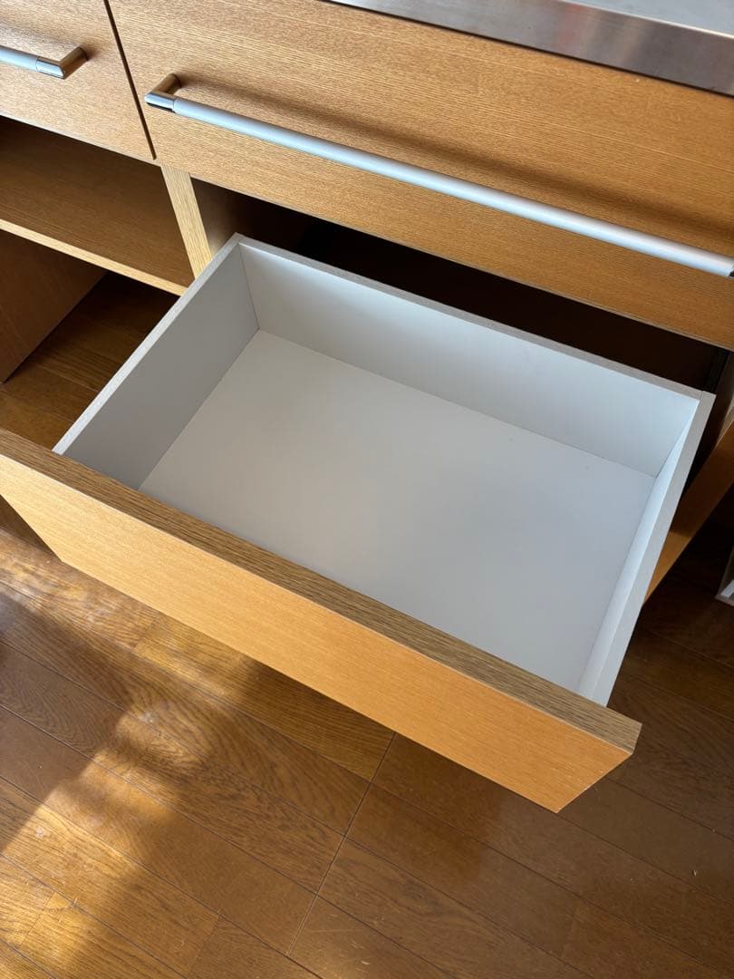 【送料込み】天然木 キッチンカウンター カップボード 120cm