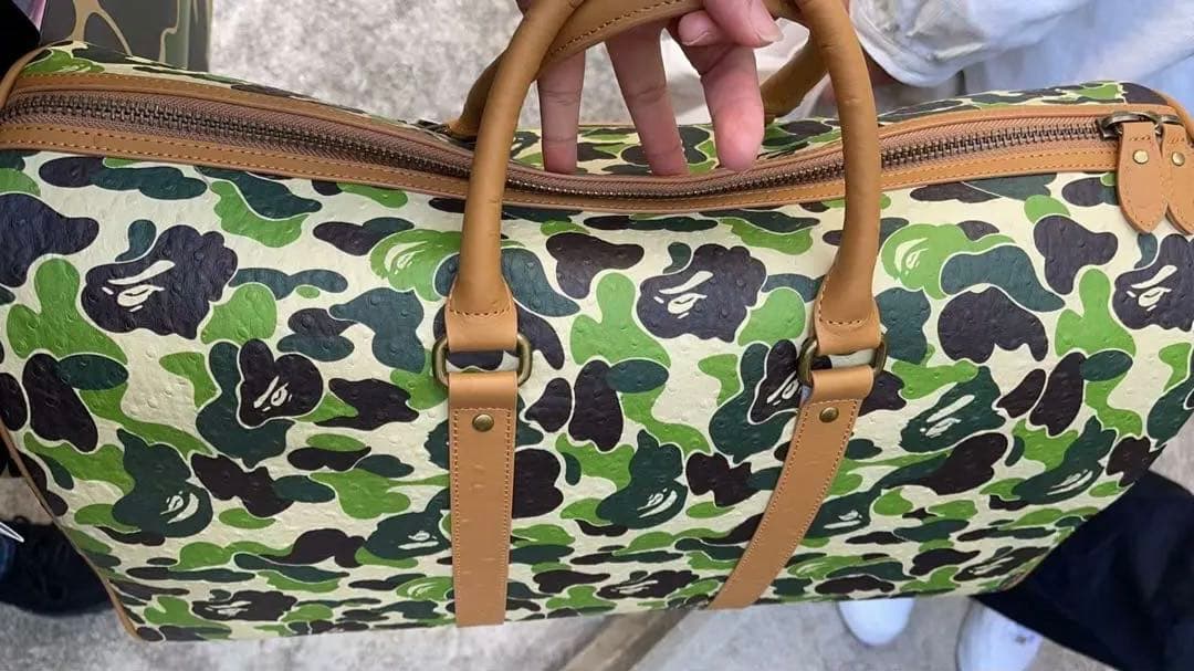 バッグ Bape ABC CAMO PU OSTRICH BOSTON BAG