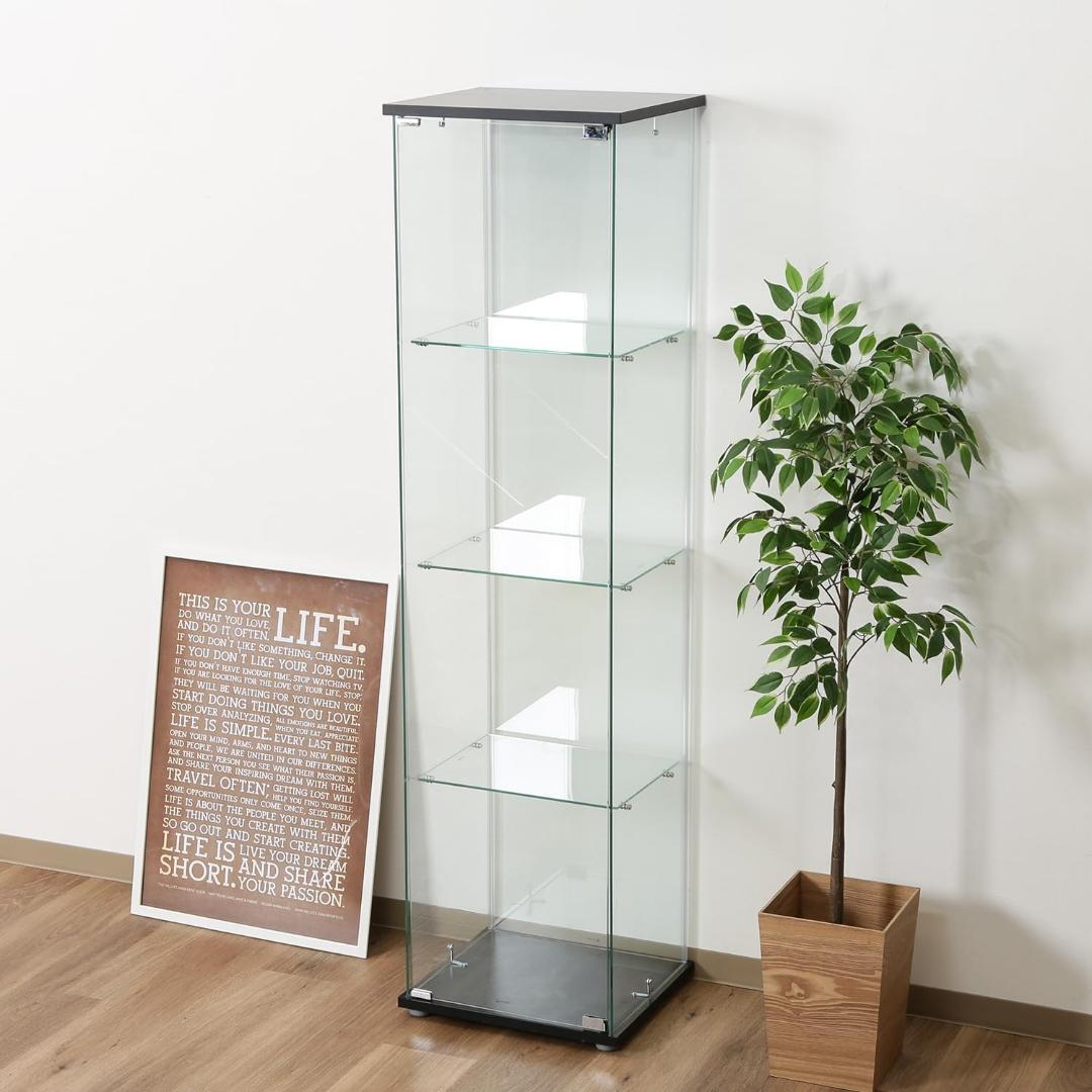 不二貿易 コレクションケース フィギュアケース 4段ブラック クリア 98880