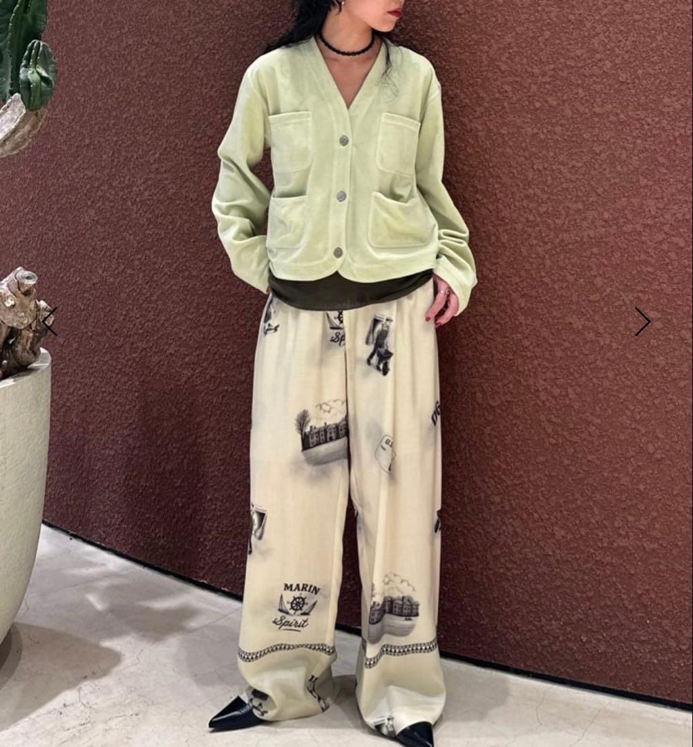 今期2026春夏<6（ROKU）＞ベロア カラー カーディガン